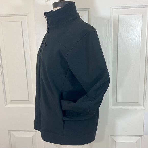 Black scuba utility windbreaker jacket by Fjall, ladies small fleece lined coat - Picture 9 of 9